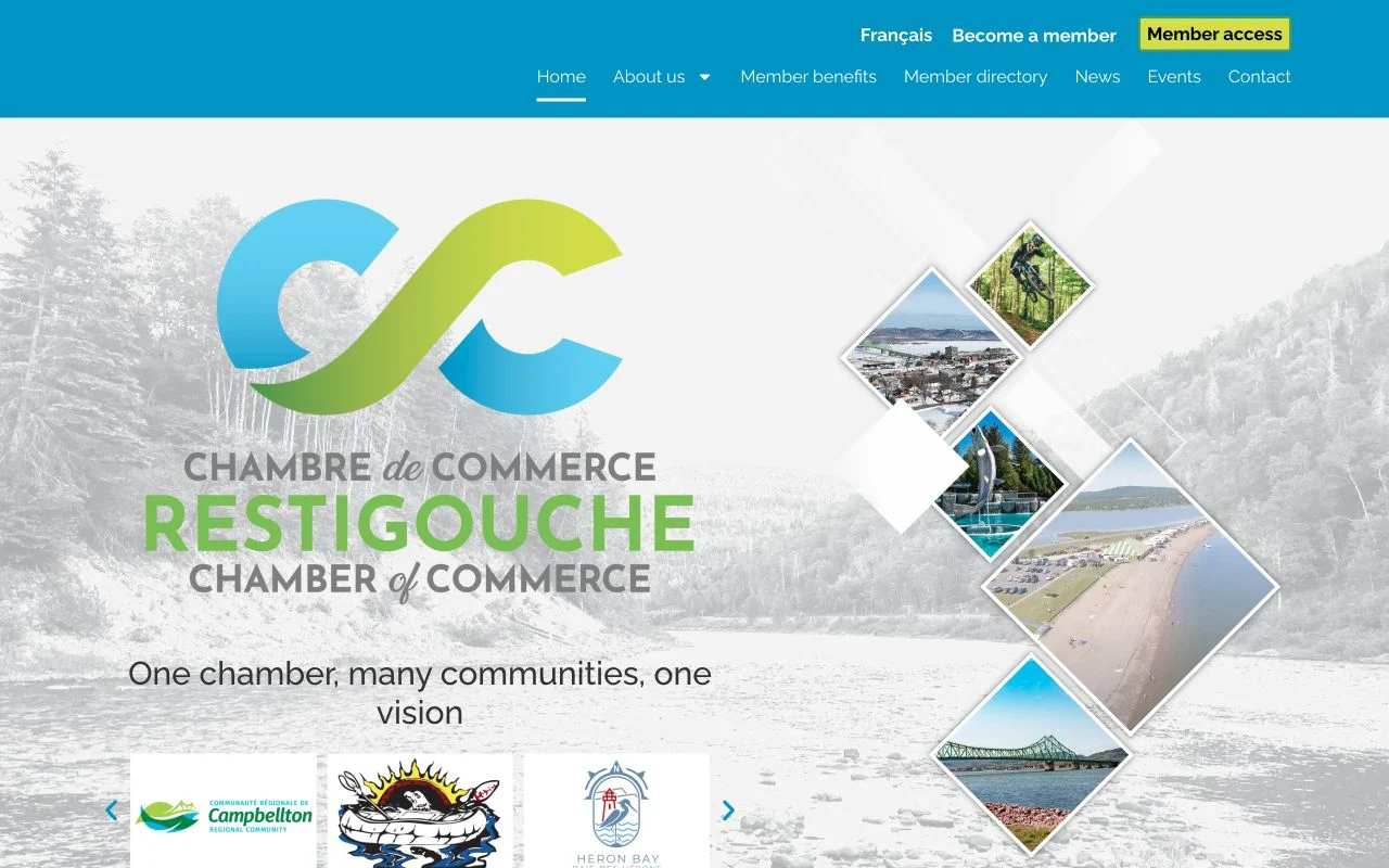 Restigouche Chamber of Commerce — website homepage